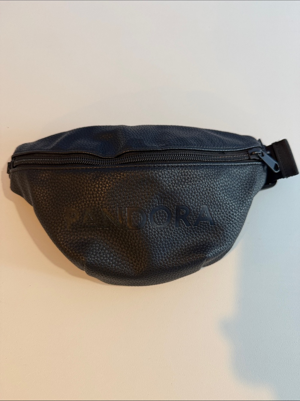 Pandora Black Textured Leather-Look Belt Bag Fanny Pack NWOT